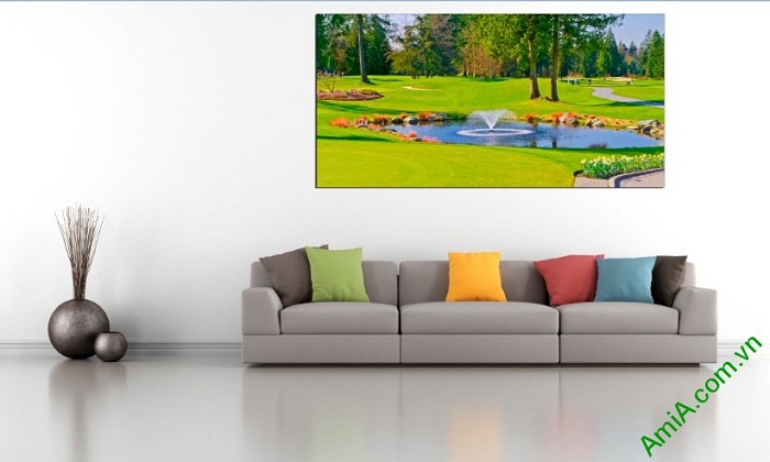 Tranh phong cảnh khổ lớn trang trí phòng khách một tấm Amia 395-01