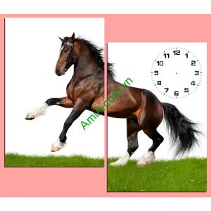 Đồng hồ tranh treo tường hình ngựa chiến Amia 147-00