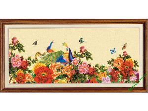 Tranh trang trí Chim Công Hoa Mẫu Đơn Amia 422-00
