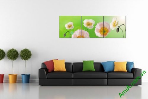 Tranh trang trí phòng khách hiện đại hoa Poppy Amia 457-01