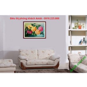 Hình ảnh khung tranh treo phòng khách nghệ thuật hoa hồng tình yêu