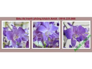 Hình ảnh mẫu Tranh trang trí nội thất hoa lan tím