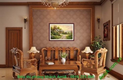 Hình ảnh Khung tranh nghệ thuật trang trí phòng khách ngôi nhà