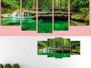Hình ảnh Tranh treo phòng khách khổ lớn phong cảnh rừng cây xanh