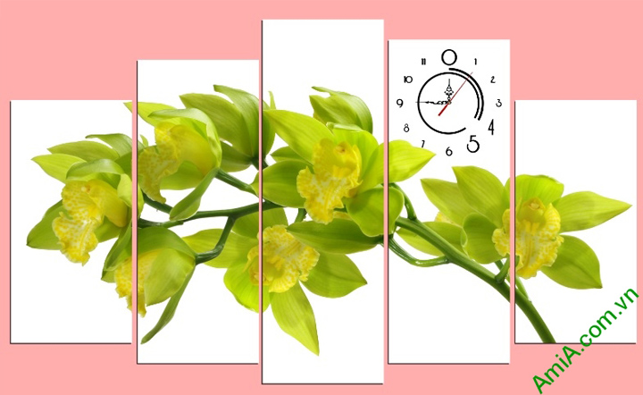 Tranh hoa lan vàng nở phú quý AmiA 392