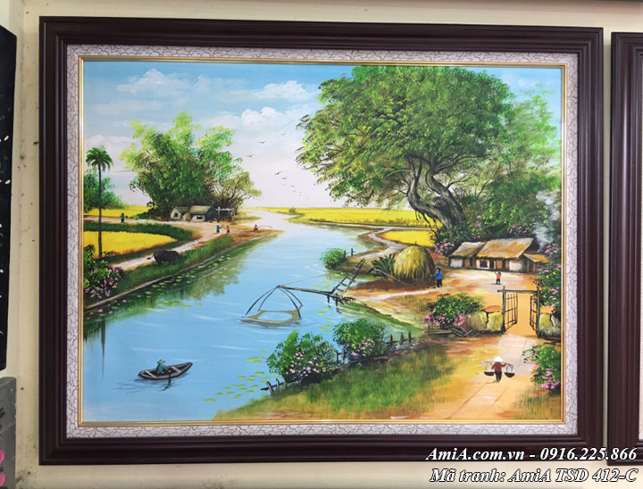 Hình ảnh tranh sơn dầu amia tsd 412 treo tại cửa hàng tranh amia