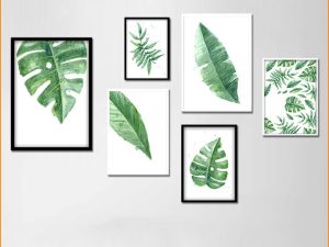 Hình ảnh mẫu bộ tranh lá cây được làm từ canvas mã AmiA CVLC01