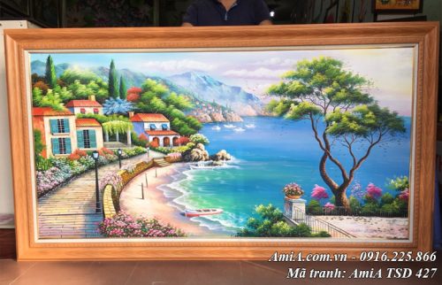Bức tranh sơn dầu đẹp phong cảnh biển nổi tiếng của Thomas mã TSD 427