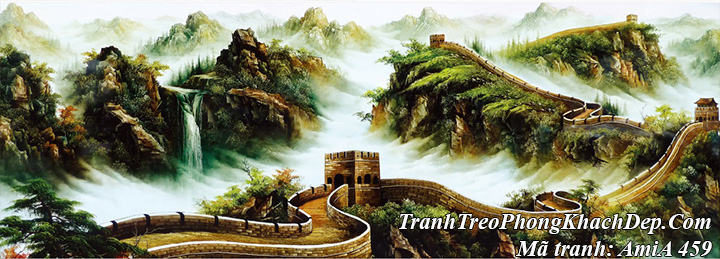 Tranh vạn lý trường thành phong cảnh đẹp ở Trung Quốc mã Amia 459