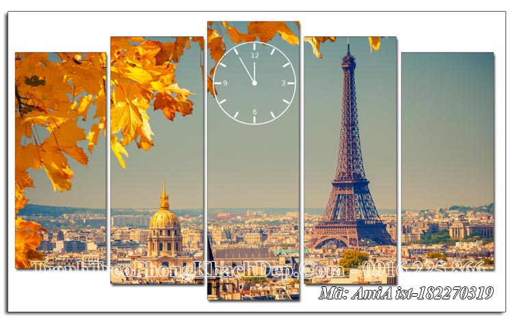 Tranh ghép 5 tấm mùa Thu ở Paris mã AmiA 182270319
